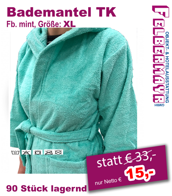 Bademantel TK Fb. mint Größe: XL